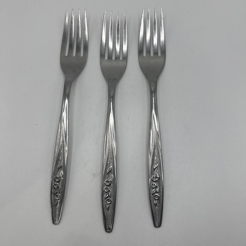 Superior Stainless Flatware USA RADIANT ROSE 3 Forks Vintage